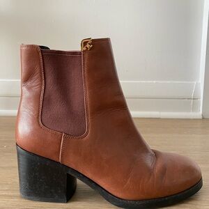 Tory Burch Brown Ankle Leather Boots